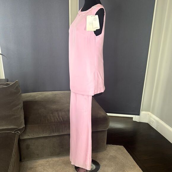 Women’s Pink Chiffon 3 Piece Formal Mother of the Bride Pants Suit Size 8 NEW - Picture 6 of 15